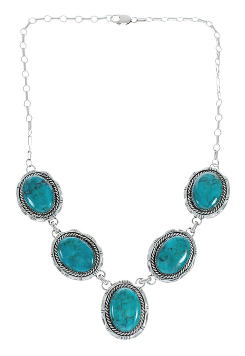 Authentic Sterling Silver Turquoise Navajo Link Necklace X10698