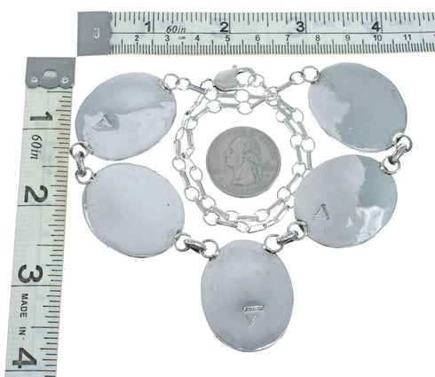 Authentic Sterling Silver Turquoise Navajo Link Necklace X10698