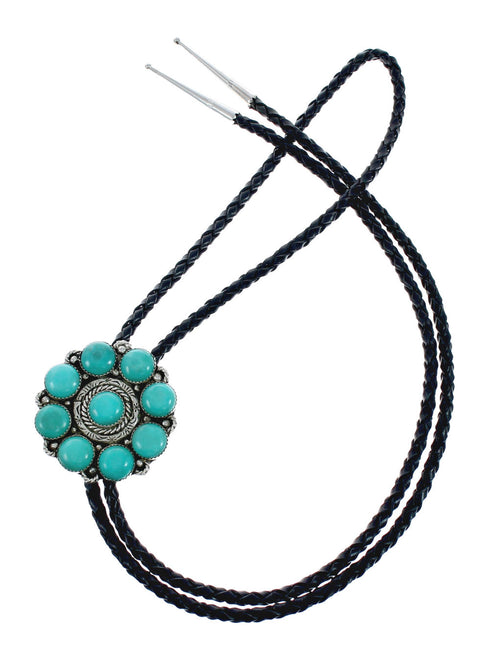Native American Navajo Turquoise Sterling Silver Bolo Tie X10699