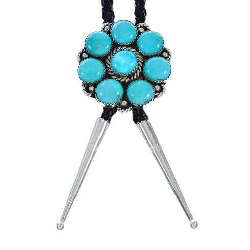 Native American Navajo Turquoise Sterling Silver Bolo Tie X10700