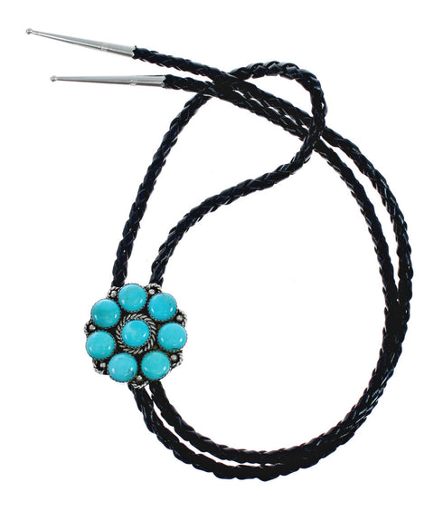 Native American Navajo Turquoise Sterling Silver Bolo Tie X10700