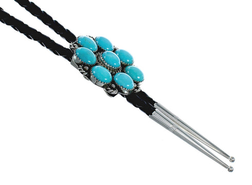 Native American Navajo Turquoise Sterling Silver Bolo Tie X10700