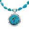 Genuine Turquoise Sterling Silver Navajo Pendant Bead Necklace X10727
