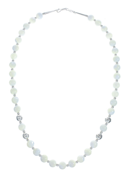 White Shell and Sterling Silver Navajo Bead Necklace X10734