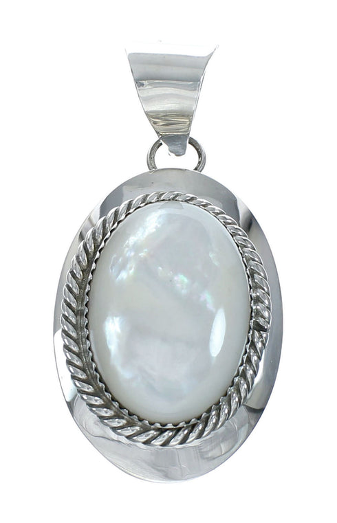 White Shell and Sterling Silver Navajo Bead Necklace X10734