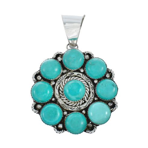 Native American Multi Stone Turquoise Sterling Silver Pendant X10735