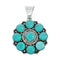 Native American Multi Stone Turquoise Sterling Silver Pendant X10735