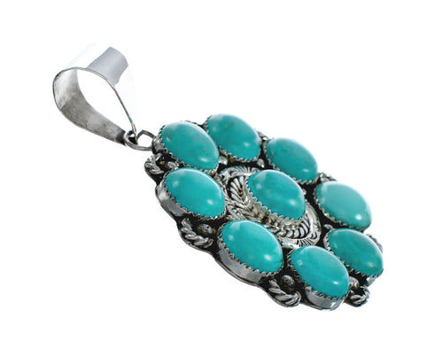 Native American Multi Stone Turquoise Sterling Silver Pendant X10735