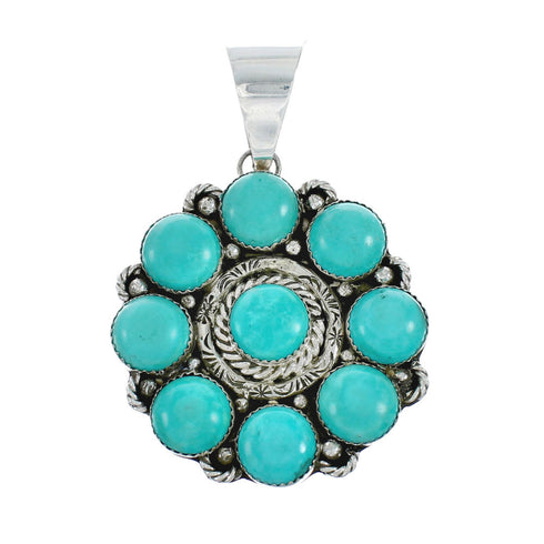 Native American Multi Stone Turquoise Sterling Silver Pendant X10736