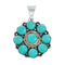 Native American Multi Stone Turquoise Sterling Silver Pendant X10736