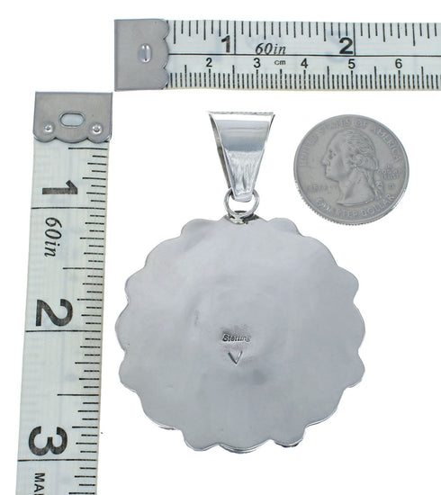 Native American Multi Stone Turquoise Sterling Silver Pendant X10736