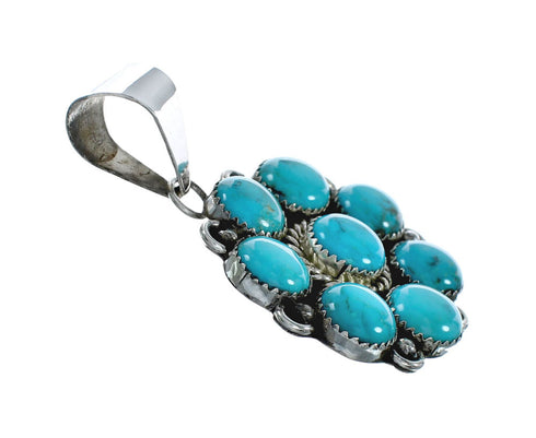Genuine Native American Multi Stone Navajo Turquoise Sterling Silver Pendant X10737