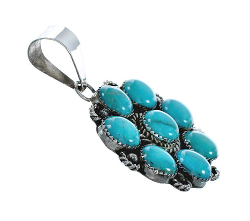 Genuine Native American Multi Stone Navajo Turquoise Sterling Silver Pendant X10738