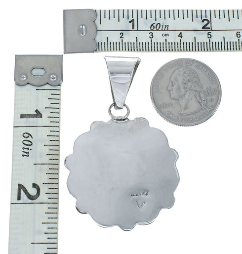 Genuine Native American Multi Stone Navajo Turquoise Sterling Silver Pendant X10738