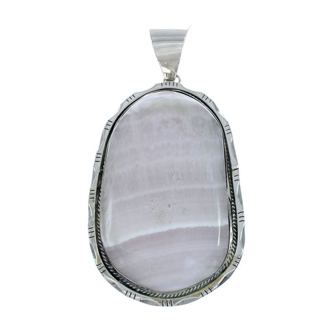 Genuine American Indian Pink Jasper And Sterling Silver Pendant X10739