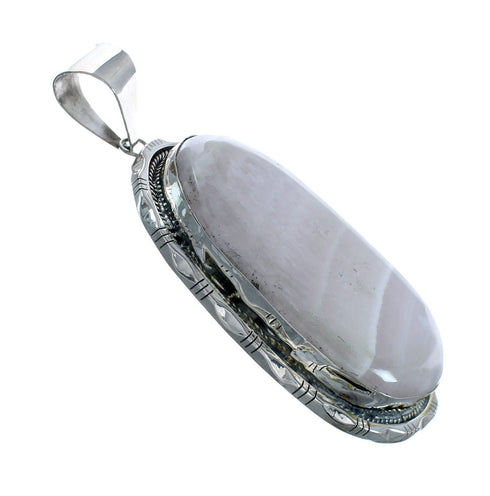 Genuine American Indian Pink Jasper And Sterling Silver Pendant X10739