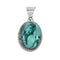 Authentic Turquoise Sterling Silver Navajo Pendant X10740