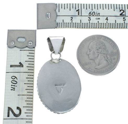 Authentic Turquoise Sterling Silver Navajo Pendant X10740