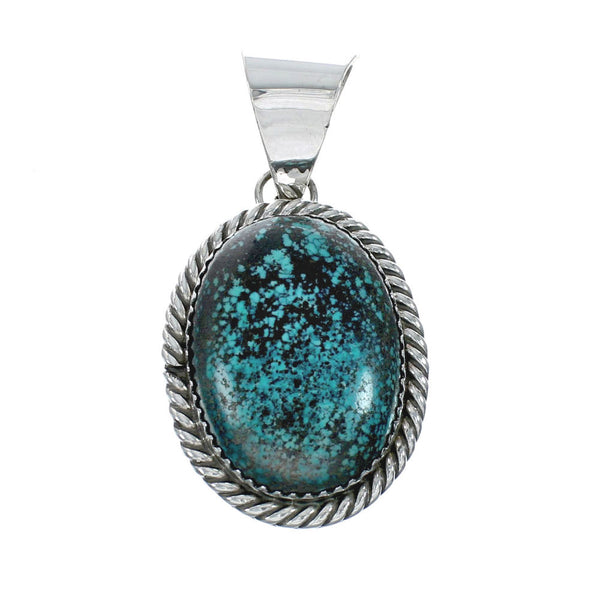 Native American Turquoise Sterling Silver Navajo Pendant X10743