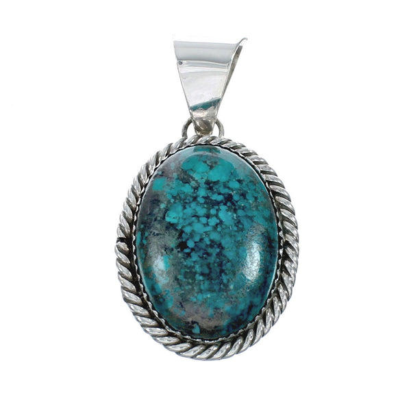Native American Turquoise Sterling Silver Navajo Pendant X10744