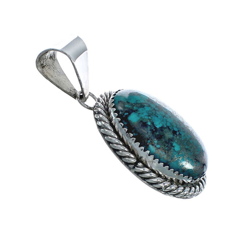 Native American Turquoise Sterling Silver Navajo Pendant X10744
