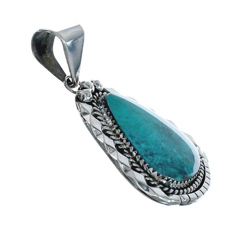 Native American Turquoise Sterling Silver Navajo Pendant X10759