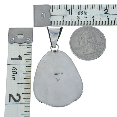 Native American Turquoise Sterling Silver Navajo Pendant X10759