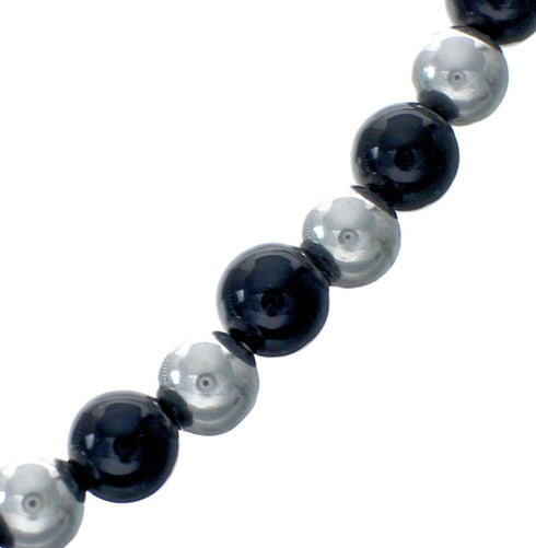 Onyx Sterling Silver Native American Bead Necklace X10791