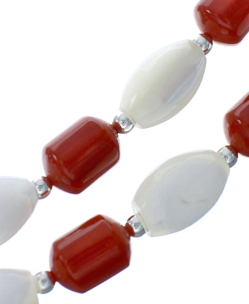 Multicolor Genuine Sterling Silver 2-Strand Bead Necklace X10795