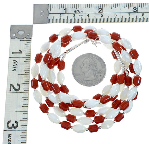 Multicolor Genuine Sterling Silver 2-Strand Bead Necklace X10795