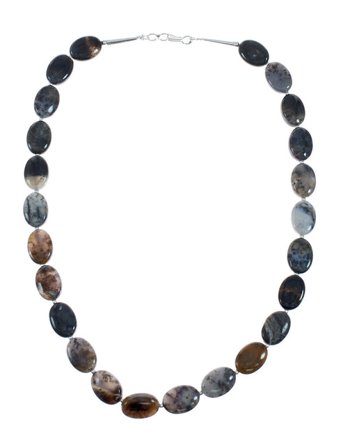 Southwest Sterling Silver Gray Jasper Bead Necklace X10797