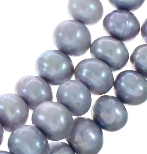 Freshwater Gray Pearl Sterling Silver Native American Bead Necklace X10834