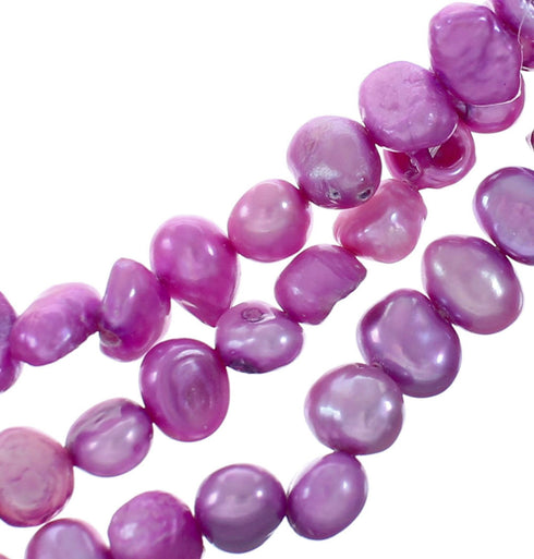 Freshwater Pink Pearl Sterling Silver Native American Bead Necklace X10836