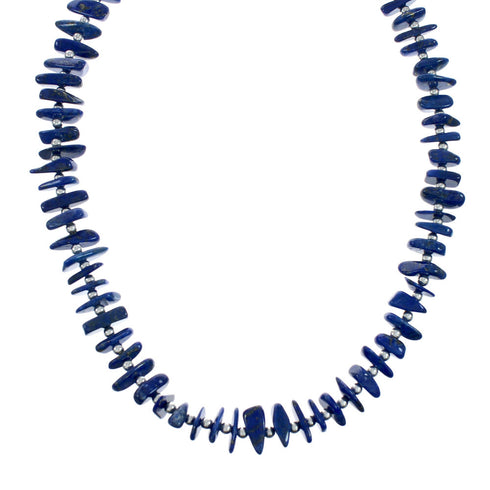 Southwestern Lapis Genuine Sterling Silver Bead Necklace X10842