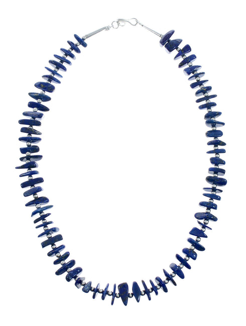 Southwestern Lapis Genuine Sterling Silver Bead Necklace X10842