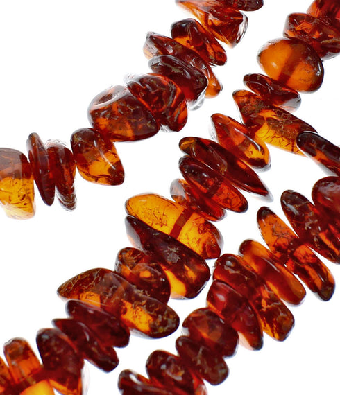 Genuine Amber And Sterling Silver 3-Strand Southwest Bead Necklace X10843