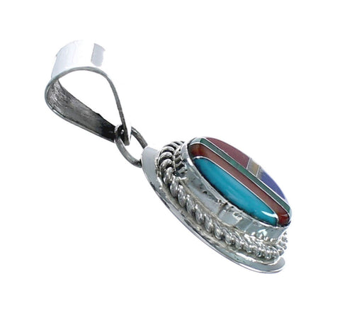 Navajo Manmade Multicolor Inlay Pendant X10962