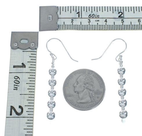 Navajo Sterling Silver Bead Hook Dangle Earrings X10921