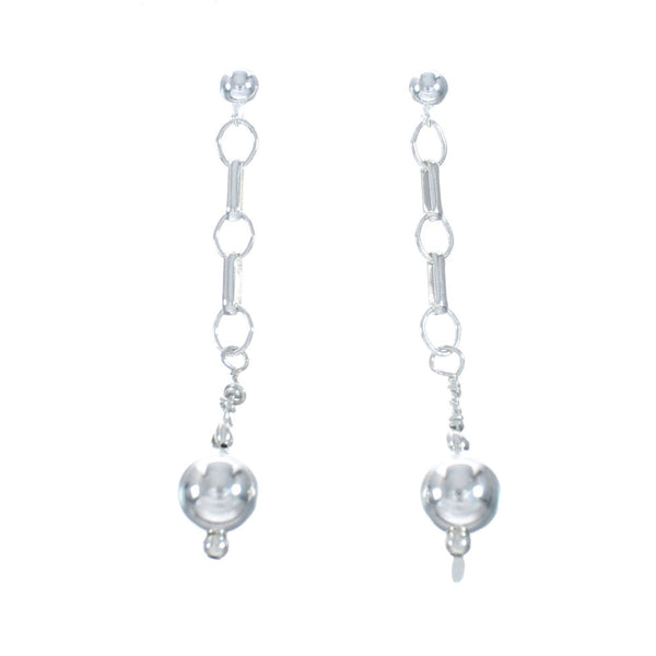 Navajo Sterling Silver Bead Post Dangle Earrings X10922