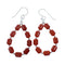 Navajo Coral Bead Hook Dangle Sterling Silver Earrings X10923