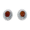 Genuine Native American Amber Sterling Silver Post Earrings X10940
