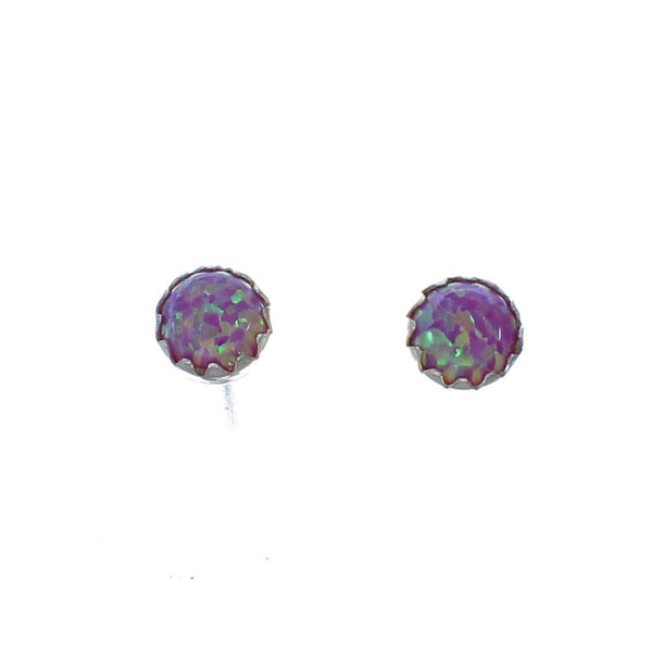 Sterling Silver Opal Zuni Post Stud Earrings X10943