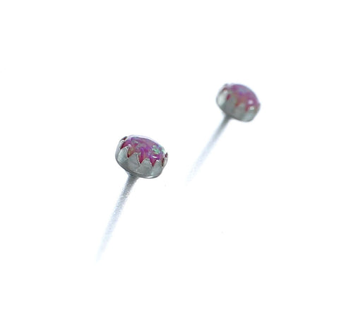 Sterling Silver Opal Zuni Post Stud Earrings X10943