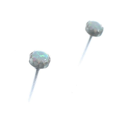 Sterling Silver Opal Zuni Post Stud Earrings X10944