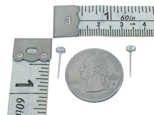 Sterling Silver Opal Zuni Post Stud Earrings X10944