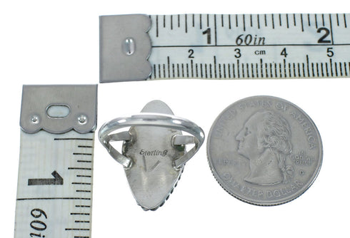 Native American Jade Sterling Silver Ring Size 5-3/4 X10947