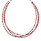 Native American 3-Strand Authentic Sterling Silver Coral Bead Necklace X10920