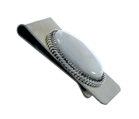 Genuine Navajo Mother Of Pearl Sterling Silver Money Clip X10869