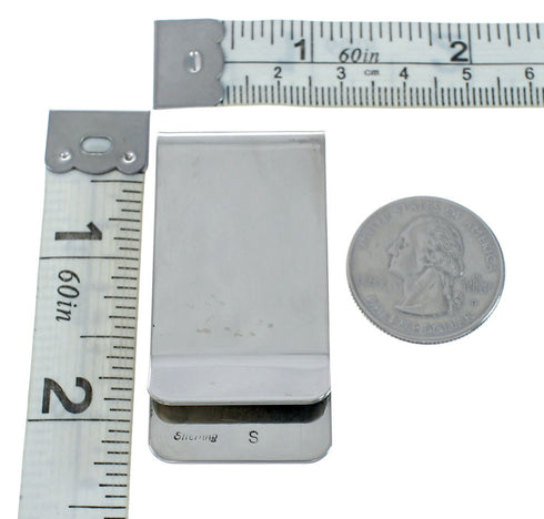 Genuine Navajo Tiger Eye Sterling Silver Money Clip X10870