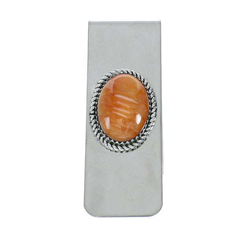 Genuine Navajo Oyster Shell Sterling Silver Money Clip X10879